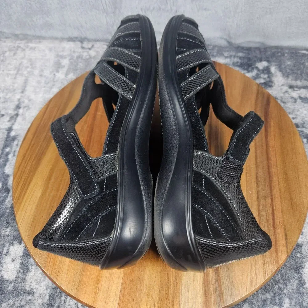 Orthofeet Womens Shoes Black Mary Jane Juno Comfort 862 Strap Slip On Size 8 B